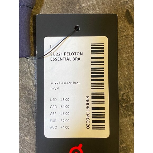 NWT PELOTON ESSENTIAL RACERBACK SPORT BRA WOMENS SIZE L BLUE MESH - Picture 8 of 8